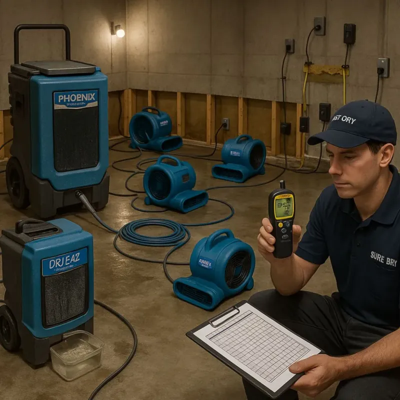 Structural Drying and Dehumidification process in Struthers, OH